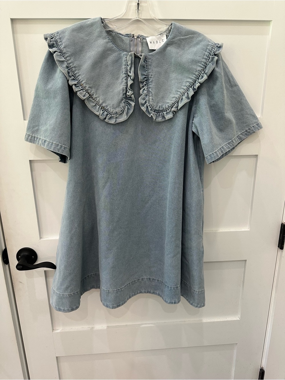 MABLE Babydoll Mini Dress with Pan Collar Size Small